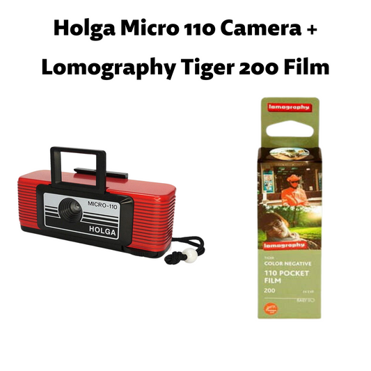 Holga Micro 110 Film Camera + Lomography Tiger 200 110 Film Set