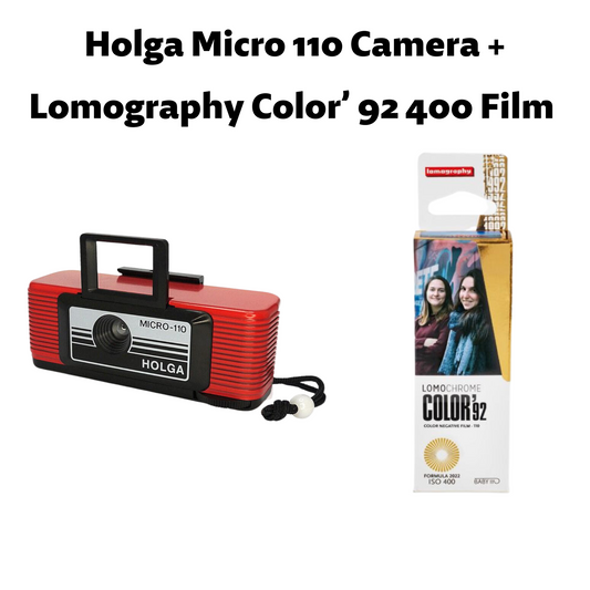 Holga Micro 110 Film Camera + Lomography Color 92 400 110 Film Set