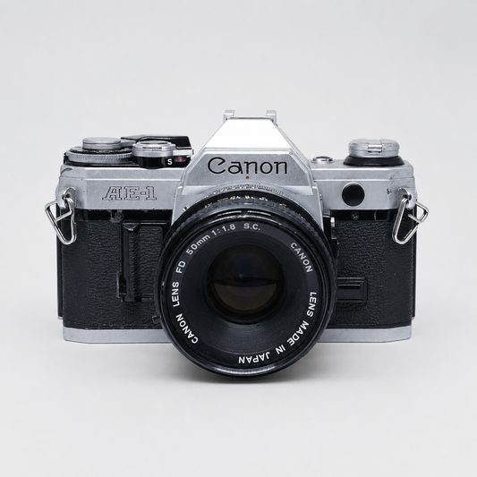 Canon AE-1 with 50mm f1.8 lensc
