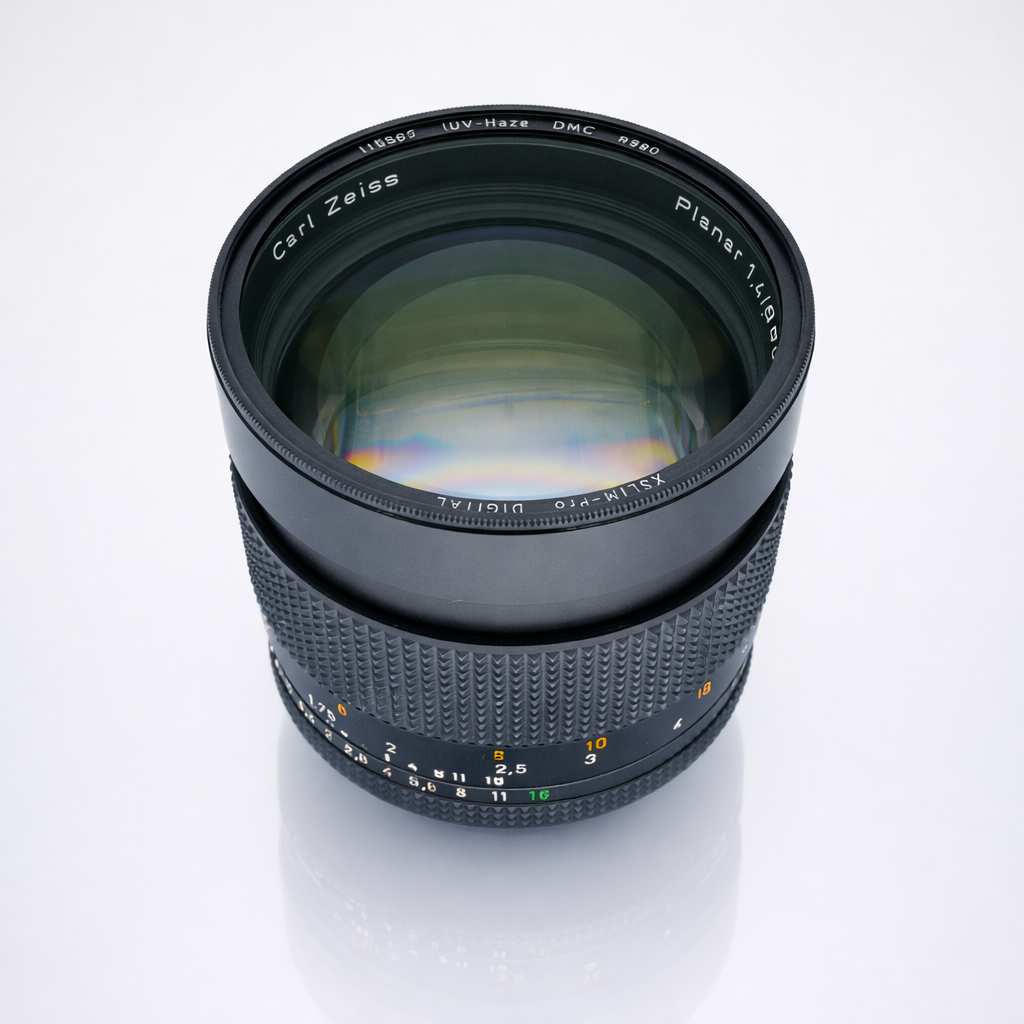 Contax Aria + Planar f1.4 85mm +Planar f1.4 50mm