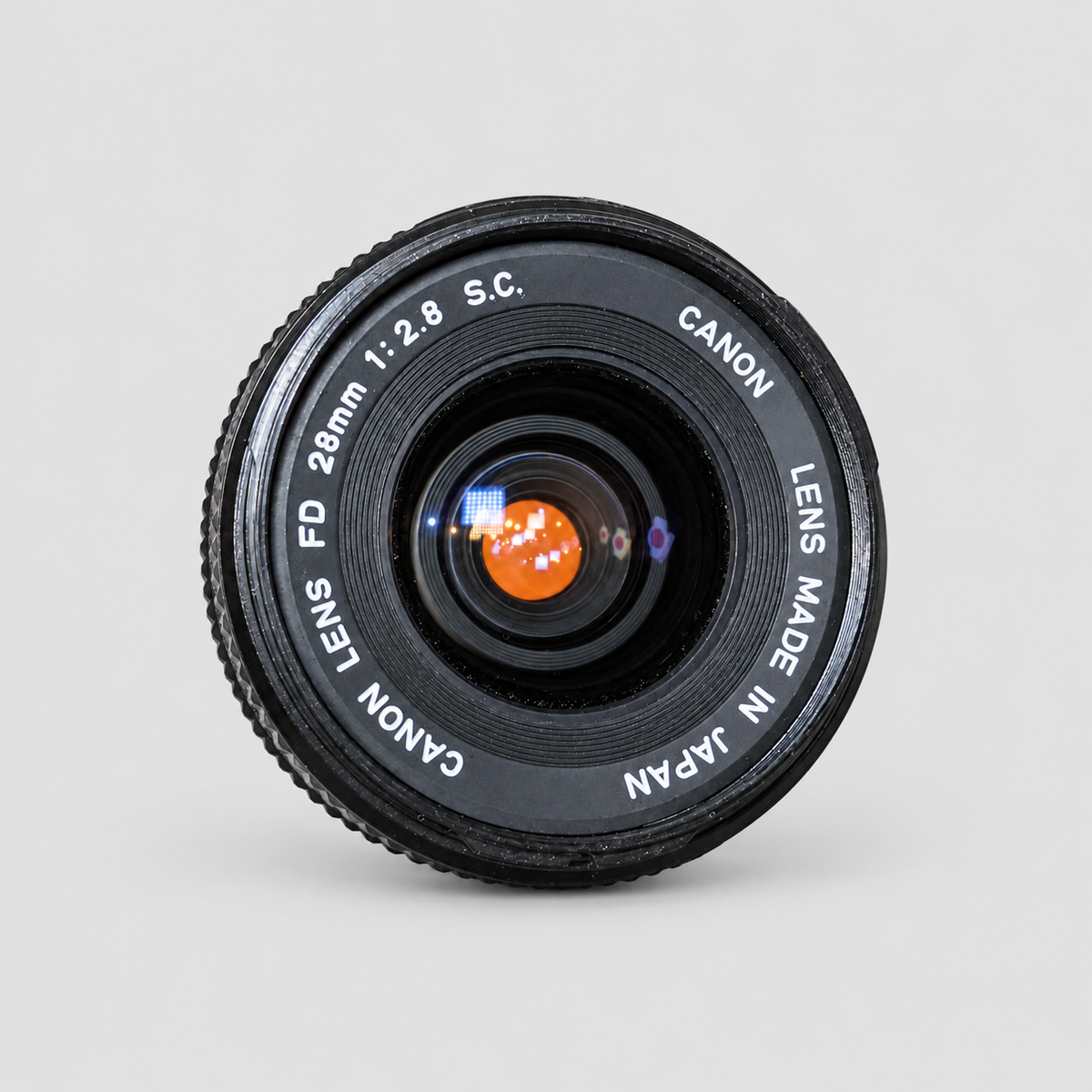 Canon AV-1 / FD 28mm f2.8 lens-front
