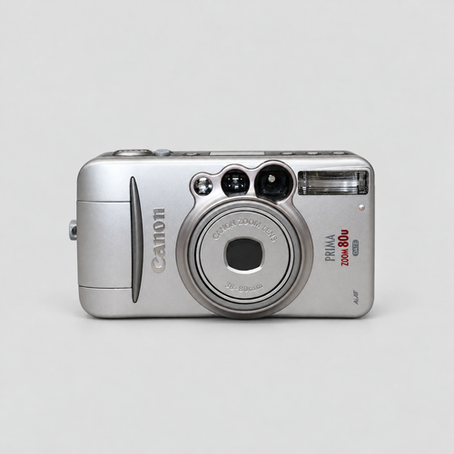 Canon Prima Zoom 80u Date 銀色菲林相機 正面