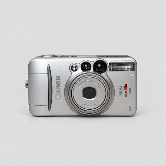 Canon Prima Zoom 80u Date 銀色菲林相機 正面