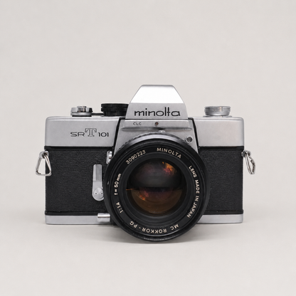 Minolta SRT101 Camera w/ md 50mm f1.4 lens