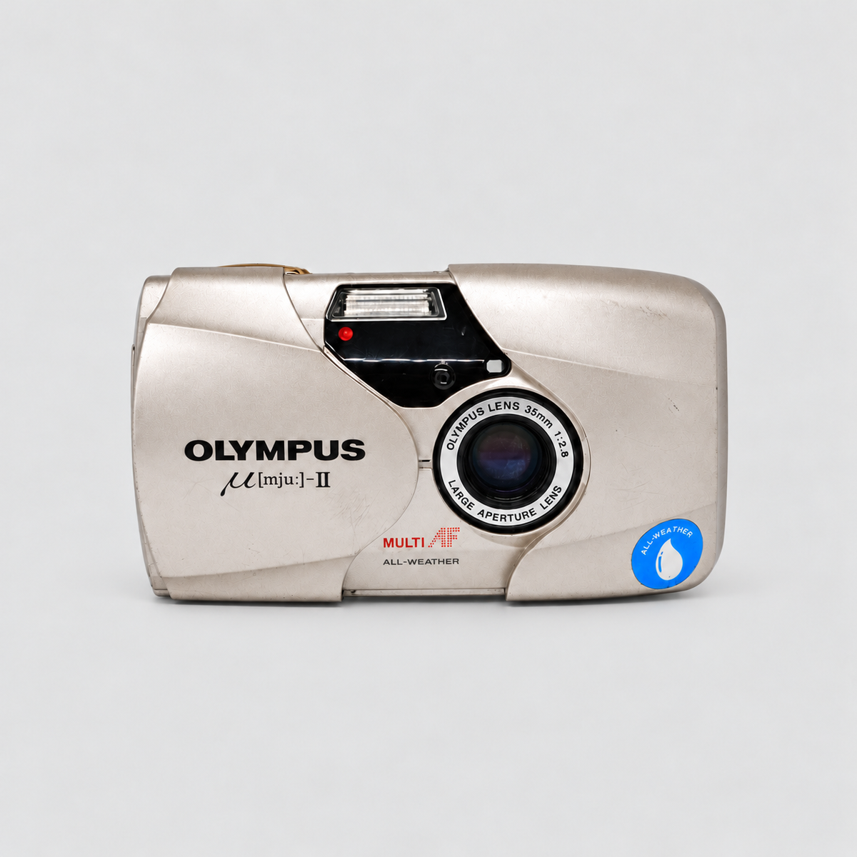 Olympus mju II 銀色日期版 開蓋正面